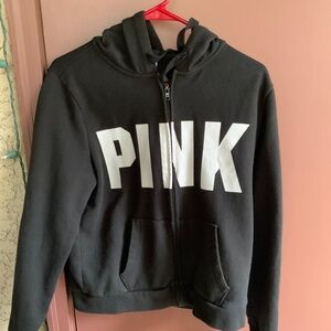 Victoria Secrets’ Pink Brand Full Zip Hoodie in Black and White